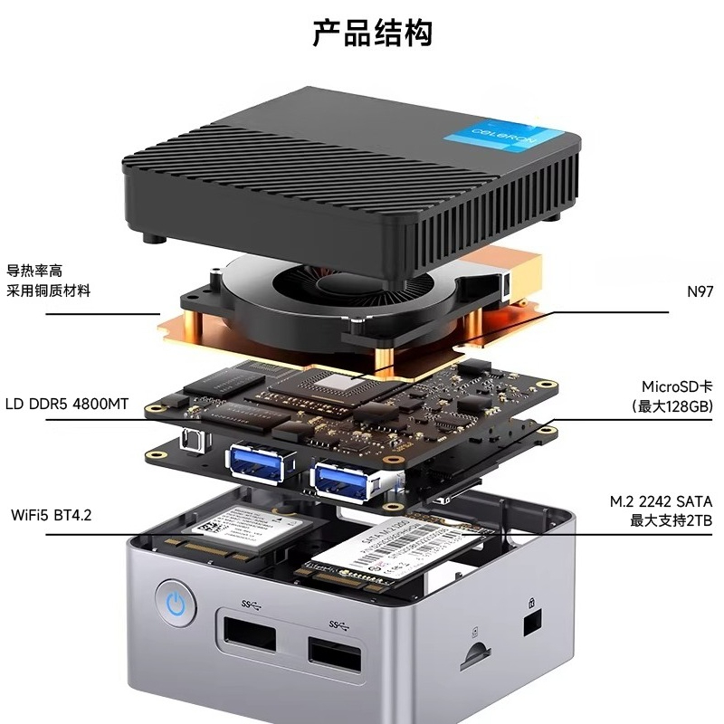 Mini PC G5 Alder Lake N97 con  - Ddr5 4800Mhz reseña y precio