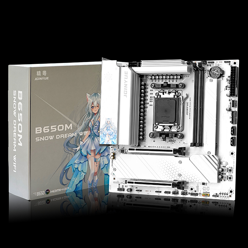 Placa base JGINYUE B650M Snow  - Ddr5 Rgb Ram reseña y precio